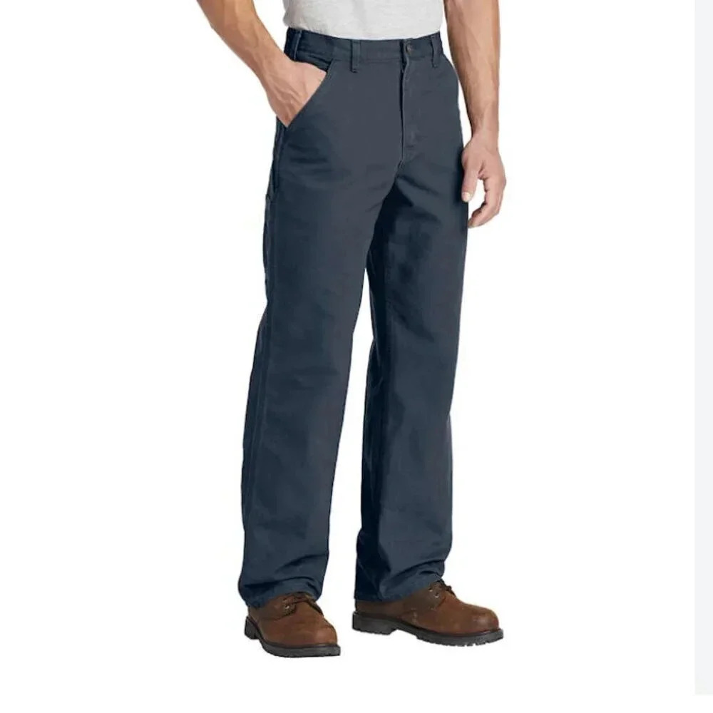 Carhartt Pants Washed Work Utility Dungaree Straight Leg Midnight Blue 42 x 30